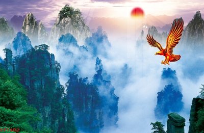 Tải file Tranh sơn thủy thác nước phong thủy ST1302 (ảnh gốc) in gạch 3D