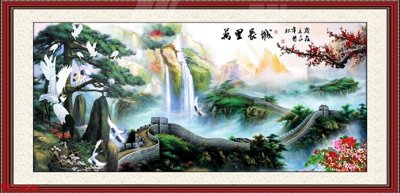 File in trần Tranh sơn thủy thác nước phong thủy ST1450 (bản gốc) đại dương