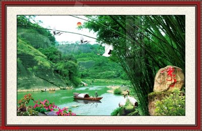 Download file Tranh sơn thủy thác nước phong thủy ST1509 (chuẩn in) Tranh sơn thủy thác nước phong thủy ST1509