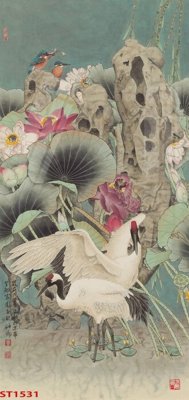 Tải file Tranh sơn thủy thác nước phong thủy ST1531 (ảnh gốc) in gạch 3D