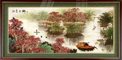 Tải file Tranh sơn thủy thác nước phong thủy ST1553 (gốc) làm file in ấn