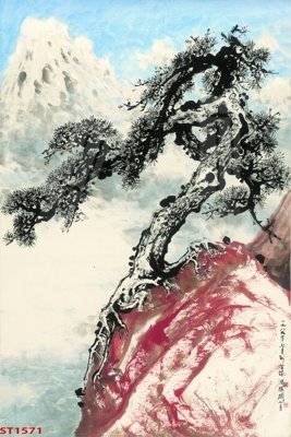 File in lụa Tranh sơn thủy thác nước phong thủy ST1571 (chất lượng cao) Tranh sơn thủy thác nước phong thủy ST1571