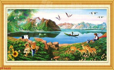 Tệp tin gốc Tranh sơn thủy thác nước phong thủy ST1625 (dùng cho in ấn) chuyên nghiệp