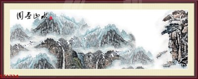 Download file gốc Tranh sơn thủy thác nước phong thủy ST1724 (in mica) trang trí