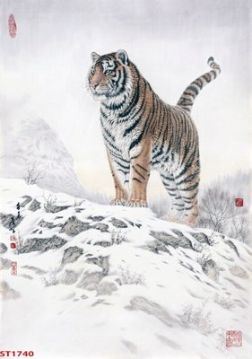 File gốc Tranh sơn thủy thác nước phong thủy ST1740 (in ấn) màu sắc trung thực