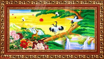 Tải file Tranh sơn thủy thác nước phong thủy ST1838 (gốc) in nhanh