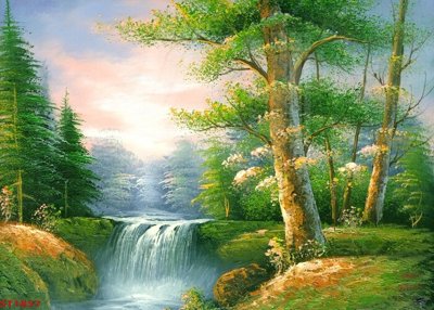 Download file Tranh sơn thủy thác nước phong thủy ST1857 (chất lượng in ấn)