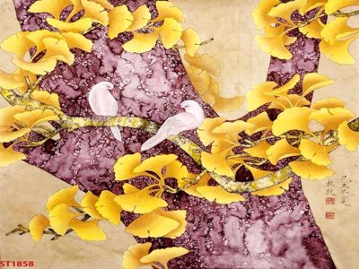 File in trần Tranh sơn thủy thác nước phong thủy ST1858 (bản gốc) bầu trời