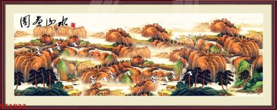 File gốc Tranh sơn thủy thác nước phong thủy ST1933 (phong cách) tối giản