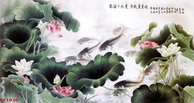 File gốc in mica Tranh sơn thủy thác nước phong thủy ST1936 chất lượng