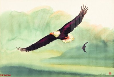 File tranh Tranh sơn thủy thác nước phong thủy ST2054 (ảnh gốc) độc quyền