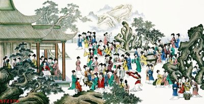 File ảnh Tranh sơn thủy thác nước phong thủy ST2176 (gốc) cho trang trí nhà hàng