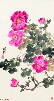 File tranh Tranh sơn thủy thác nước phong thủy ST2183 (gốc) in film