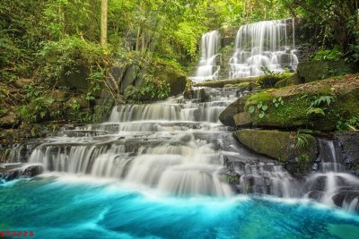 File gốc in ấn Tranh sơn thủy thác nước phong thủy ST2224 chất lượng vượt trội