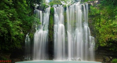 File tranh Tranh sơn thủy thác nước phong thủy ST2251 (gốc) chủ đề thiên nhiên