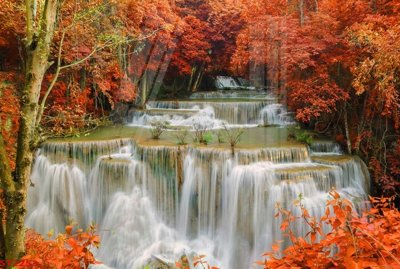 File PSD Tranh sơn thủy thác nước phong thủy ST2253 (gốc) cho designer