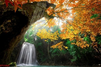 Tải file gốc Tranh sơn thủy thác nước phong thủy ST2264 (in không vỡ ảnh)