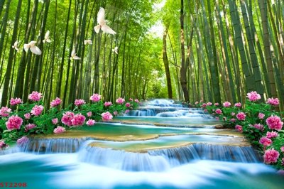 Download file Tranh sơn thủy thác nước phong thủy ST2298 (chuẩn in) Tranh sơn thủy thác nước phong thủy ST2298