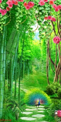 Tải file Tranh sơn thủy thác nước phong thủy ST2314 (gốc) chủ đề tâm linh