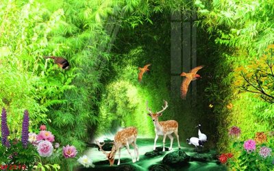 Tải file PSD Tranh sơn thủy thác nước phong thủy ST2515 (nguyên layer) để in