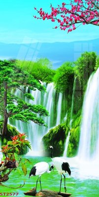 Tải file gốc Tranh sơn thủy thác nước phong thủy ST2577 (bản PSD) gốc