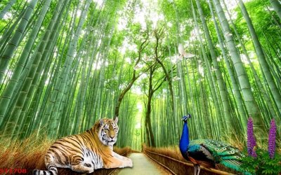 File gốc Tranh sơn thủy thác nước phong thủy ST2708 (phong cách) tối giản