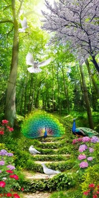 Tải file Tranh sơn thủy thác nước phong thủy ST2866 (PSD) cho in tranh kính