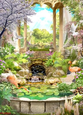 Download file Tranh sơn thủy thác nước phong thủy ST2935 (chuẩn in) Tranh sơn thủy thác nước phong thủy ST2935