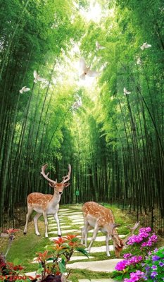 File tranh ảnh gốc Tranh sơn thủy thác nước phong thủy ST2990 dùng cho in khổ lớn