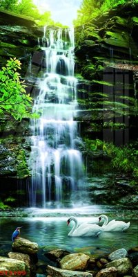 File gốc in ấn Tranh sơn thủy thác nước phong thủy ST3109 (sẵn sàng tải về)