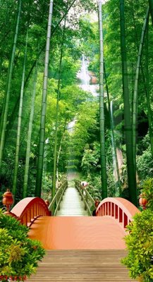 File tranh Tranh sơn thủy thác nước phong thủy ST3212 (bản gốc) trang trí văn phòng