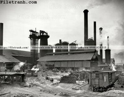 File in lụa Sloss City Furnaces_ 1906 (phong cảnh) Sloss City Furnaces_ 1906