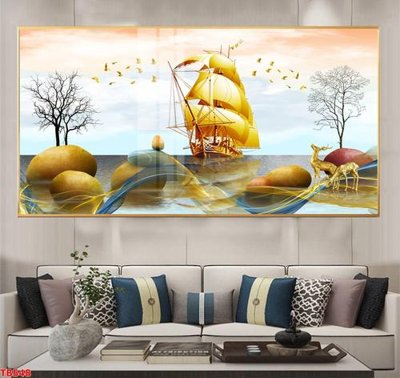 File tranh gốc in trần nhà File thuận buồm xuôi gió TB548 3D