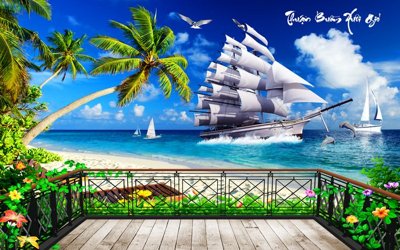File tranh trang trí File thuận buồm xuôi gió TB6076 (file gốc)