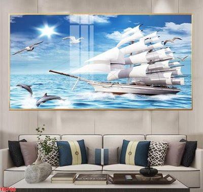 File tranh gốc in trần nhà File thuận buồm xuôi gió TB766 3D