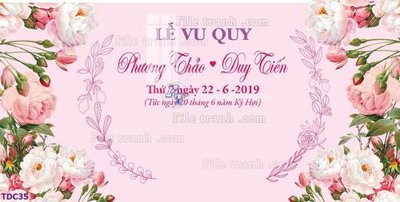 File tranh gốc File banner phông tiệc đám cưới TDC35 (bản đẹp) độc quyền