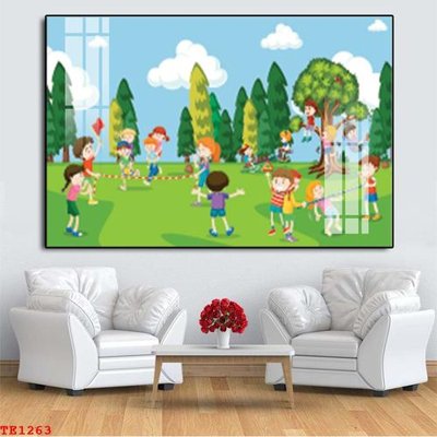 File gốc File tranh trẻ em TE1263 (in lụa) họa tiết 3D