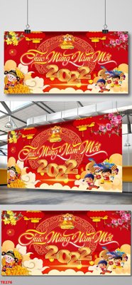Download file ảnh gốc file in baner tết 2023 phông tết tất niên khai xuân TE276 để in ấn