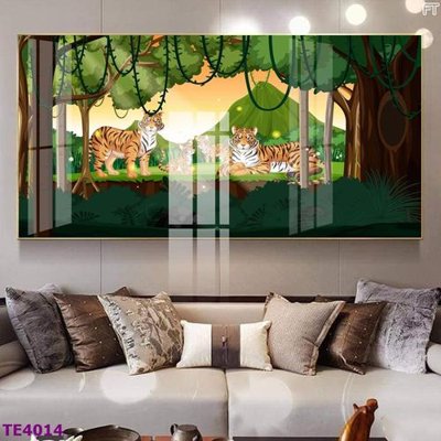 File tranh File tranh trẻ em rừng động vật TE4014 (ảnh gốc) in trần 3D