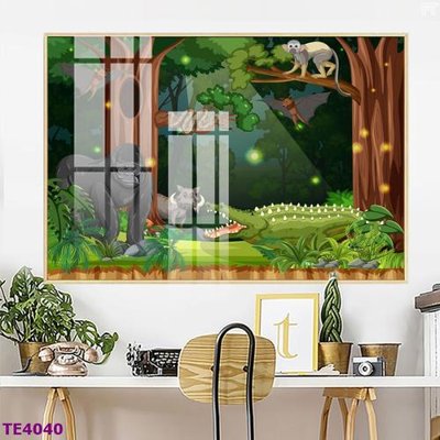 File PSD File tranh trẻ em rừng động vật TE4040 (bản gốc) cho nhà in