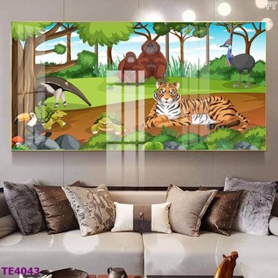 File in ấn File tranh trẻ em rừng động vật TE4043 (bản gốc) từ file gốc