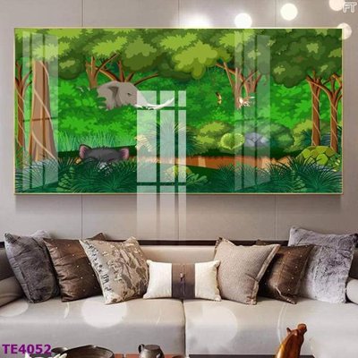 File in trần File tranh trẻ em rừng động vật TE4052 (bản gốc) 5D