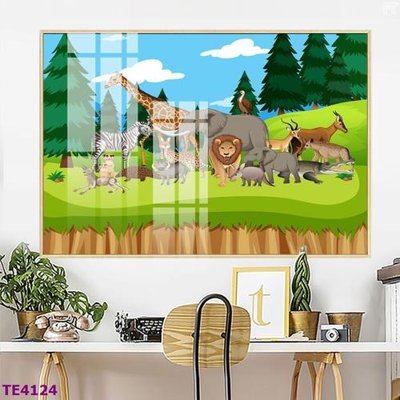 File tranh gốc File tranh trẻ em rừng động vật TE4124 (bản đẹp) độc quyền