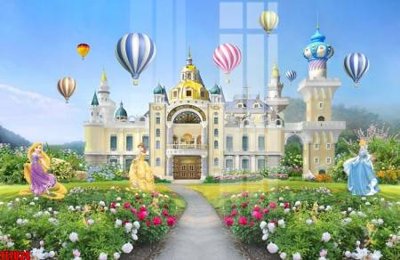 File gốc in ấn File tranh tường nền trẻ em 3d TE7024 độ phân giải cao