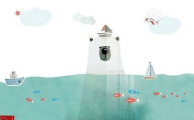 File gốc File tranh tường nền trẻ em 3d TE7031 (AI/EPS) cho in ấn