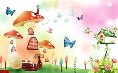 File tranh PSD File tranh tường nền trẻ em 3d TE7069 chất lượng cao