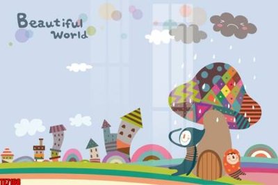 Ảnh mô tả file gốc in mica File tranh tường nền trẻ em 3d TE7168