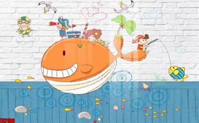 File gốc File tranh tường nền trẻ em 3d TE7186 (trang trí) cho phòng khách