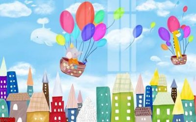 File tranh File tranh tường nền trẻ em 3d TE7200 (gốc) in vải canvas