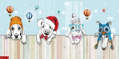 File tranh File tranh tường nền trẻ em 3d TE7201 (gốc) in trên kính